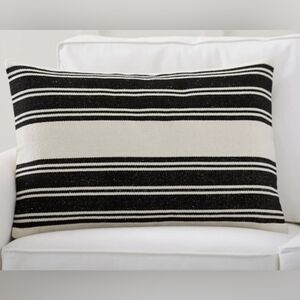 Awning Stripe Dehurrie Pillow Cover Black And White Stripe Pottery Barn